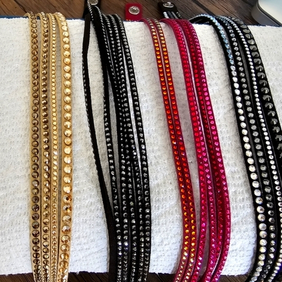 Swarovski double wrap bracelet multiple colors suede authentic - Picture 8 of 10